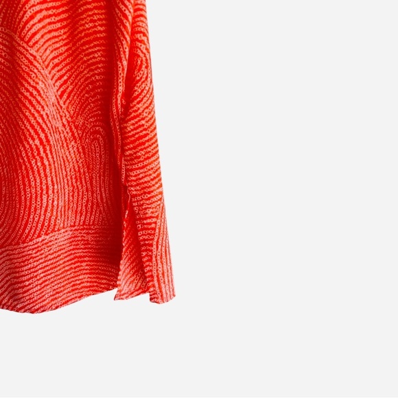 Michael Kors, orange and cream swirl sleeveless zip up top size medium - Picture 5 of 12